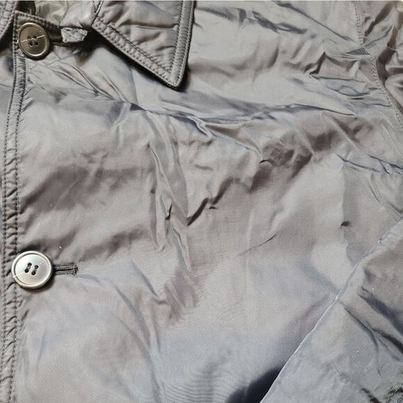 Ermenegildo Zegna Men's Large Trench Coat Black Nylon Jacket Long Blazer - Picture 3 of 16